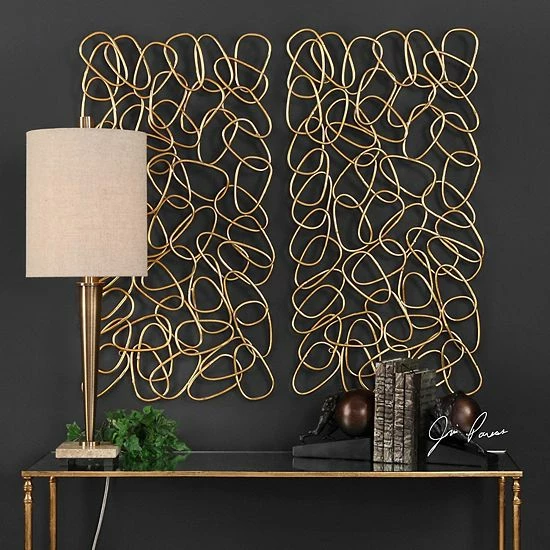 Uttermost In The Loop Gold Finish Wall Art 2-piece Set - Image 2