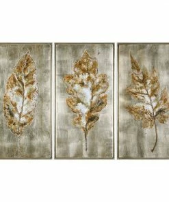 Uttermost Champagne Leaves Framed Wall Art 3-piece Set