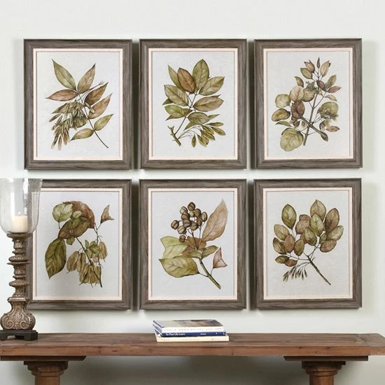 Uttermost Seedlings Leaves Framed Wall Art 6-piece Set - Image 2