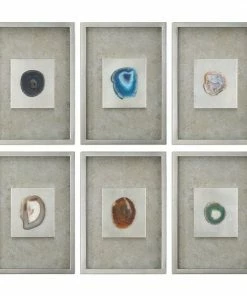 Uttermost Agate Stone Shadow Box Framed Wall Art 6-piece Set
