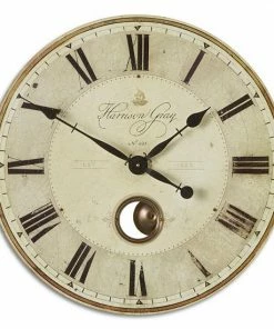 Uttermost Harrison Gray Wall Small Clock