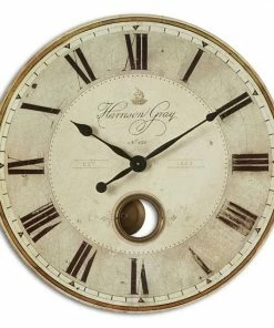 Uttermost Harrison Gray Wall Large Clock