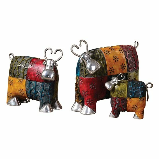 Uttermost 3-pc. Colorful Cows Decor Set
