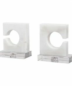 Uttermost Clarin White & Gray Bookends