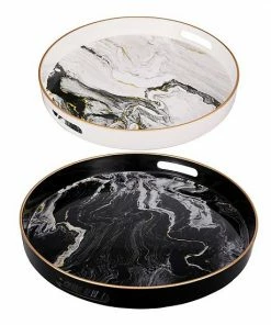 A&B Home Quinn Round Tray 2-Piece Set