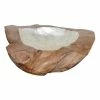 A&B Home Teak & Pearl Decorative Bowl
