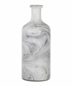 A&B Home Svirla Swirl Large White & Black Vase