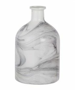 A&B Home Svirla Swirl White & Black Vase