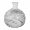 A&B Home Svirla Round White & Black Swirl Vase