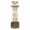 A&B Home Bellamy Distressed White & Gold Candle Holder