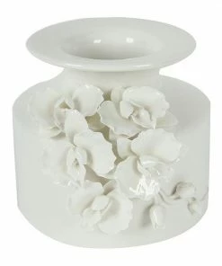 A&B Home White Floral Vase