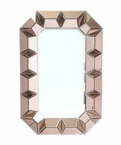 A&B Home Rose Gold Finish Wall Mirror