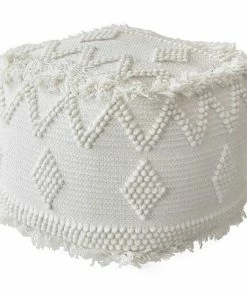 Uttermost Uriah Ivory Pouf Ottoman