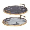 A&B Home Decorative Black & Gold 2-Piece Tray Set