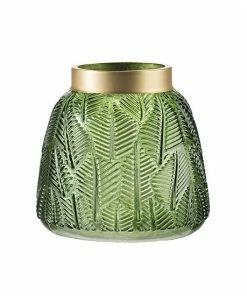 A&B Home Fern Leaf Glass Vase