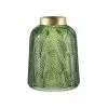 A&B Home Green & Gold Fern Leaf 8-Inch Glass Vase