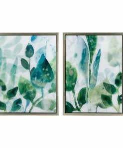A&B Home Leaves In Shades Of Greens Framed Wall Art 2-Piece Set