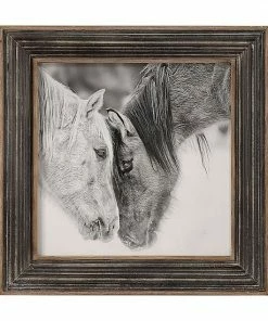 Uttermost Black White Horses Framed Wall Art