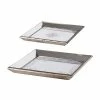 A&B Home Violet Mirrored Square Tray 2-Piece Set