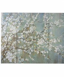 A&B Home Saison White Cherry Blossom Canvas Wall Art