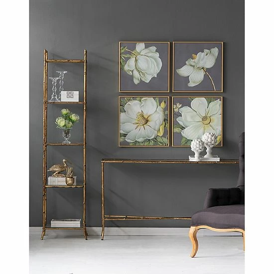 A&B Home Square Framed Floral Wall Art 4-Piece Set - Image 2