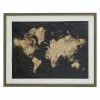 A&B Home World Map Framed Under Glass Art