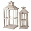 A&B Home Reed Distressed Lantern Table Decor 2-piece Set