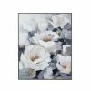 A&B Home Blooming White Florals Framed Hand-Painted Wall Art