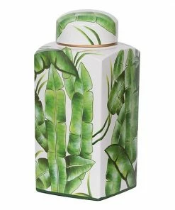 A&B Home Lovise Palm Decorative Jar Table Decor