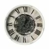 A&B Home White Vintage Gear Wall Clock