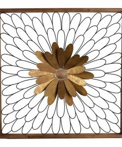 A&B Home Ashlyn Gold Finish Bloom Wall Decor
