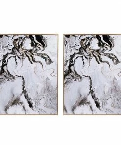 A&B Home White Faux Marble Panel Wall Decor 2-piece Set