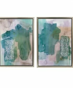 A&B Home Teals Abstract Framed Wall Art 2-Piece Set