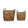 A&B Home Round Woven Basket Table Decor 2-piece Set