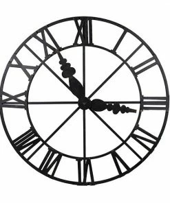 A&B Home Matte Black Faux Clock Wall Decor