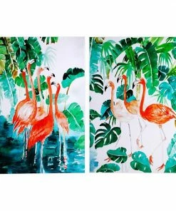 A&B Home Botanical Flamingos Wall Art 2-piece Set